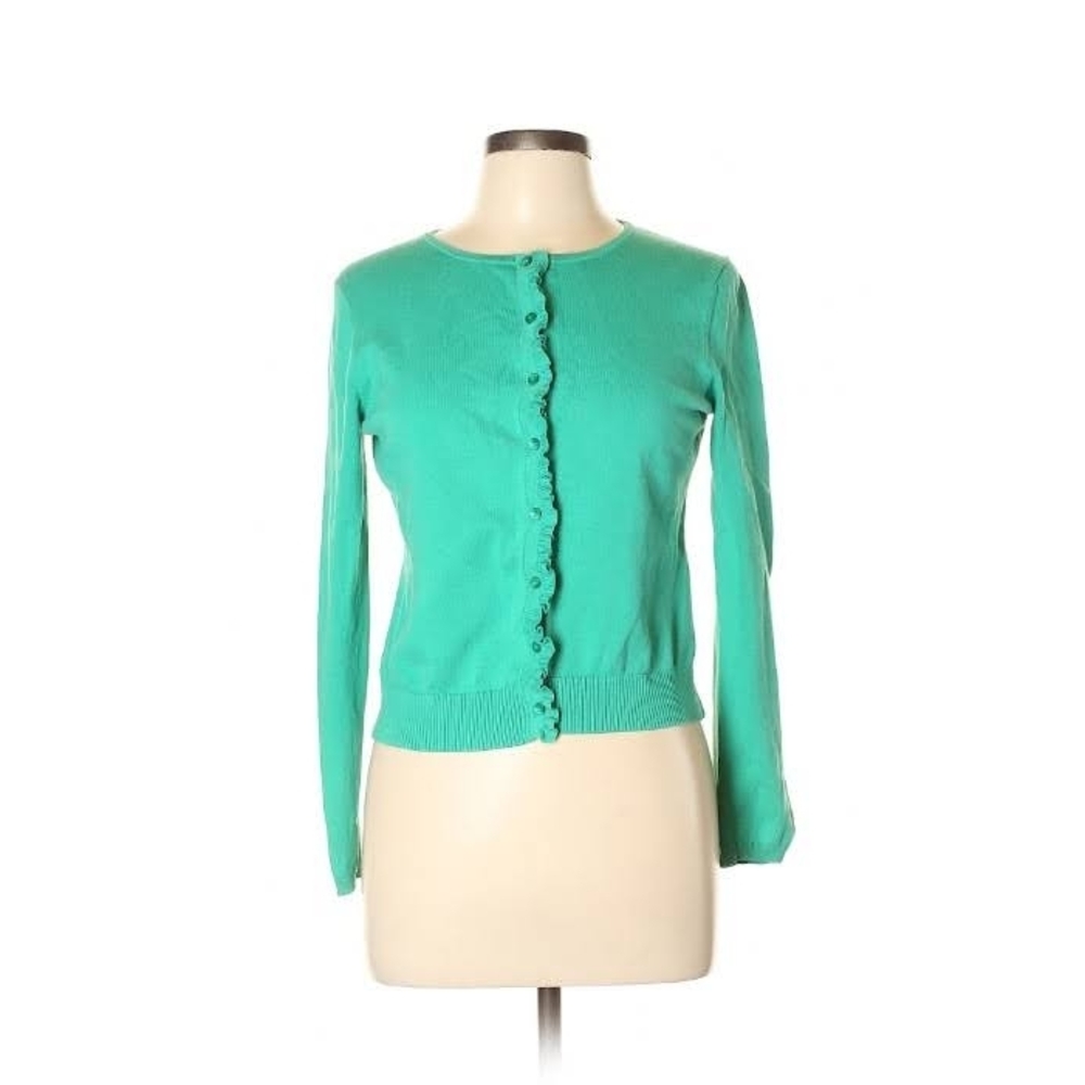 LOFT Green Button-Up Cardigan